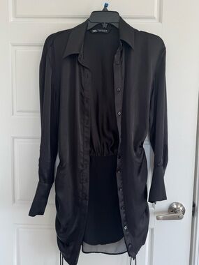 Zara Draped Satin Effect Dress